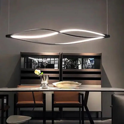 Modern silver aluminum led pendant lamp for kitchen dining island