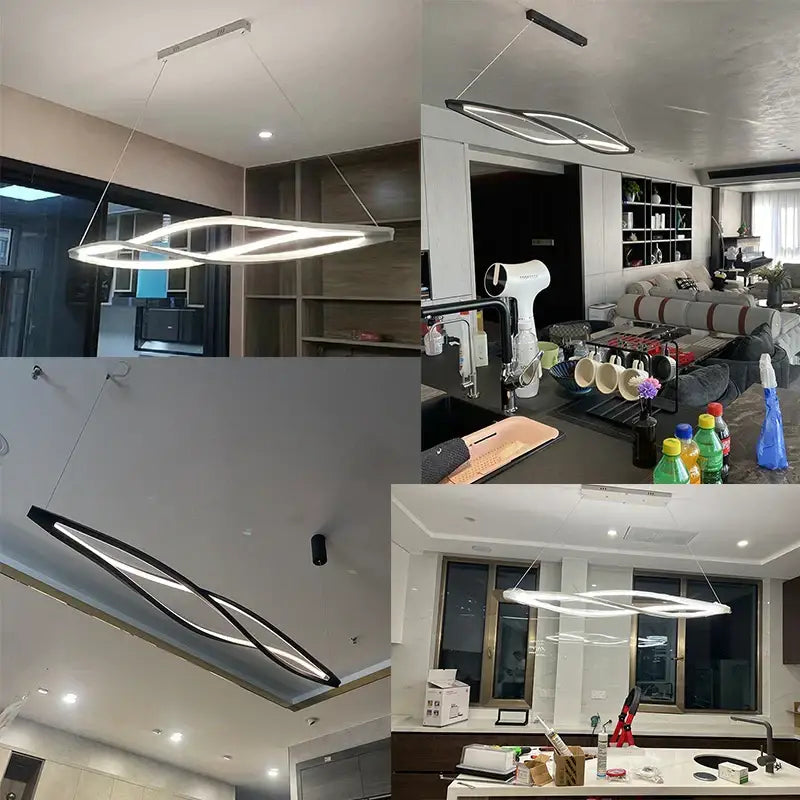 Modern silver aluminum led pendant lamp for kitchen dining island