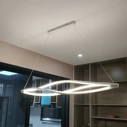 Modern silver aluminum led pendant lamp for kitchen dining island