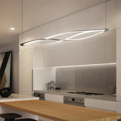 Modern silver aluminum led pendant lamp for kitchen dining island