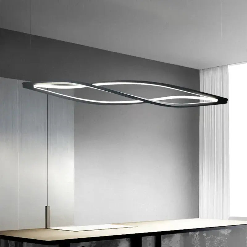 Modern silver aluminum led pendant lamp for kitchen dining island