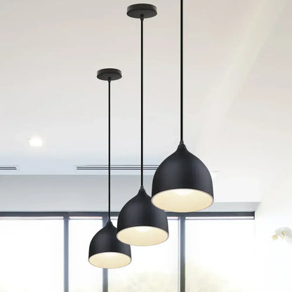Modern matte black aluminum led pendant light kitchen teardrop shade