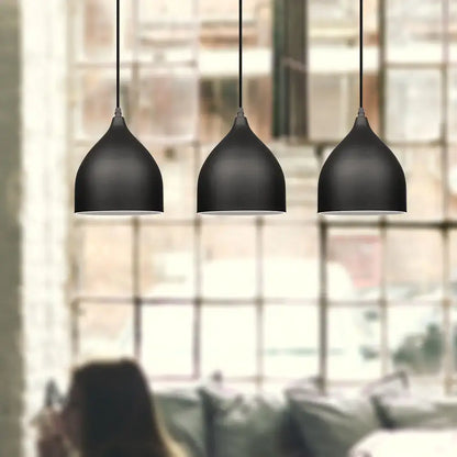 Modern matte black aluminum led pendant light kitchen teardrop shade