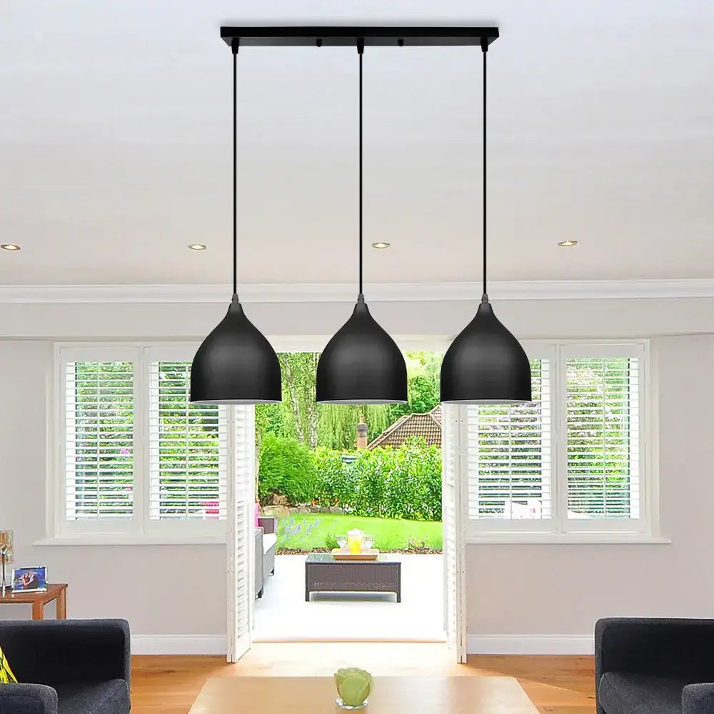 Modern matte black aluminum led pendant light kitchen teardrop shade