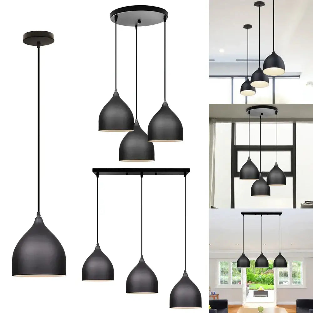 Modern matte black aluminum led pendant light kitchen teardrop shade