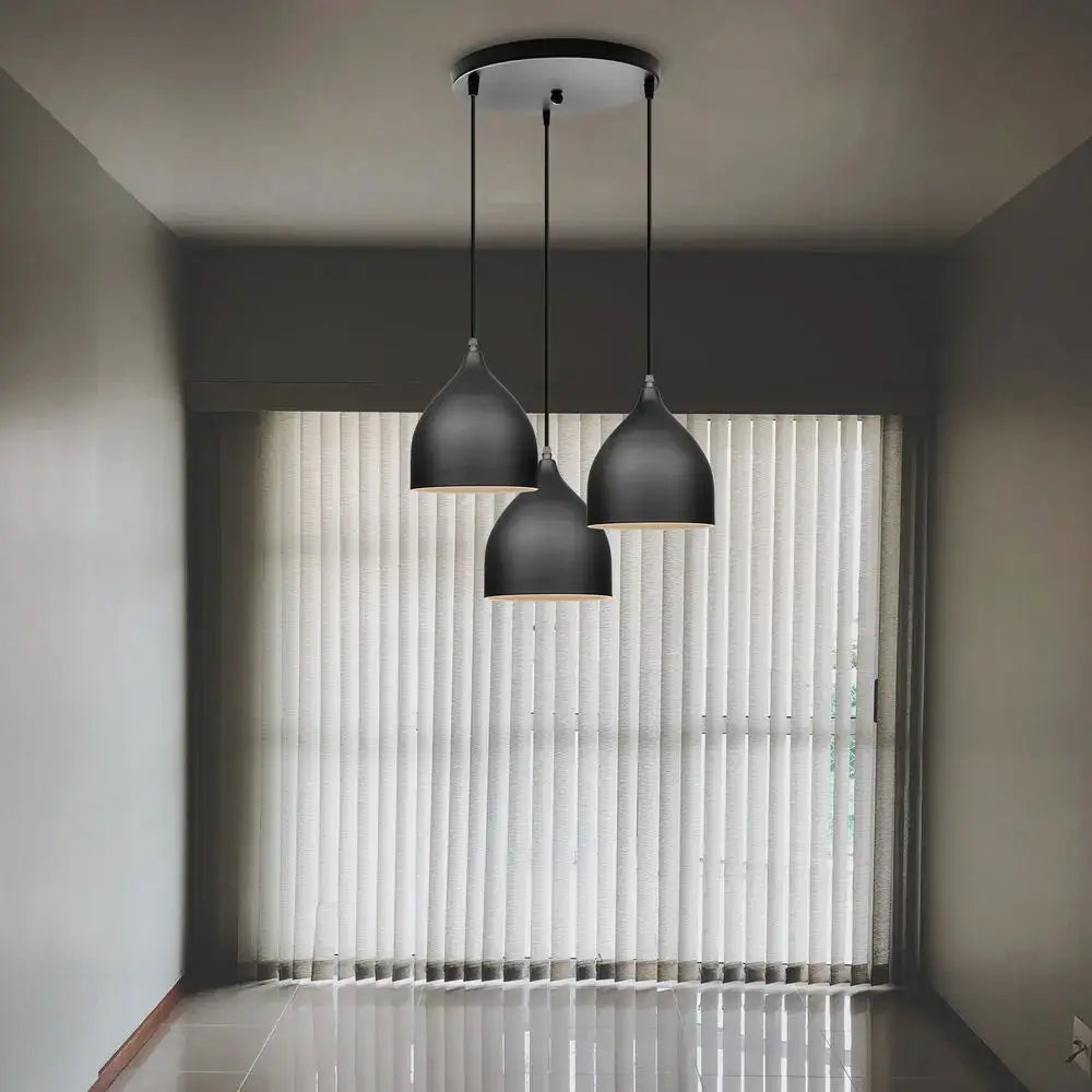 Modern matte black aluminum led pendant light kitchen teardrop shade