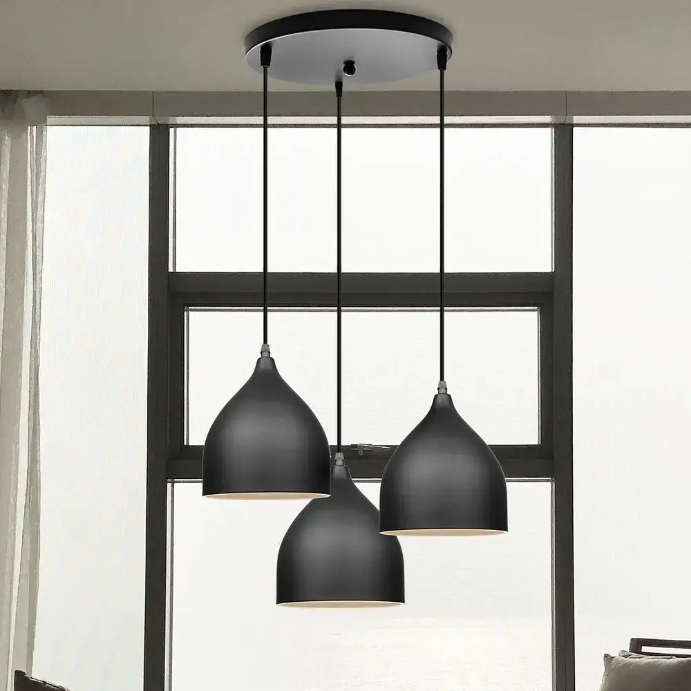 Modern matte black aluminum led pendant light kitchen teardrop shade