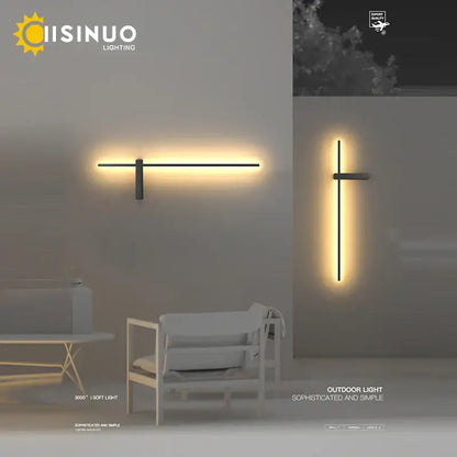 Modern minimalist black aluminum outdoor wall sconce – porch light