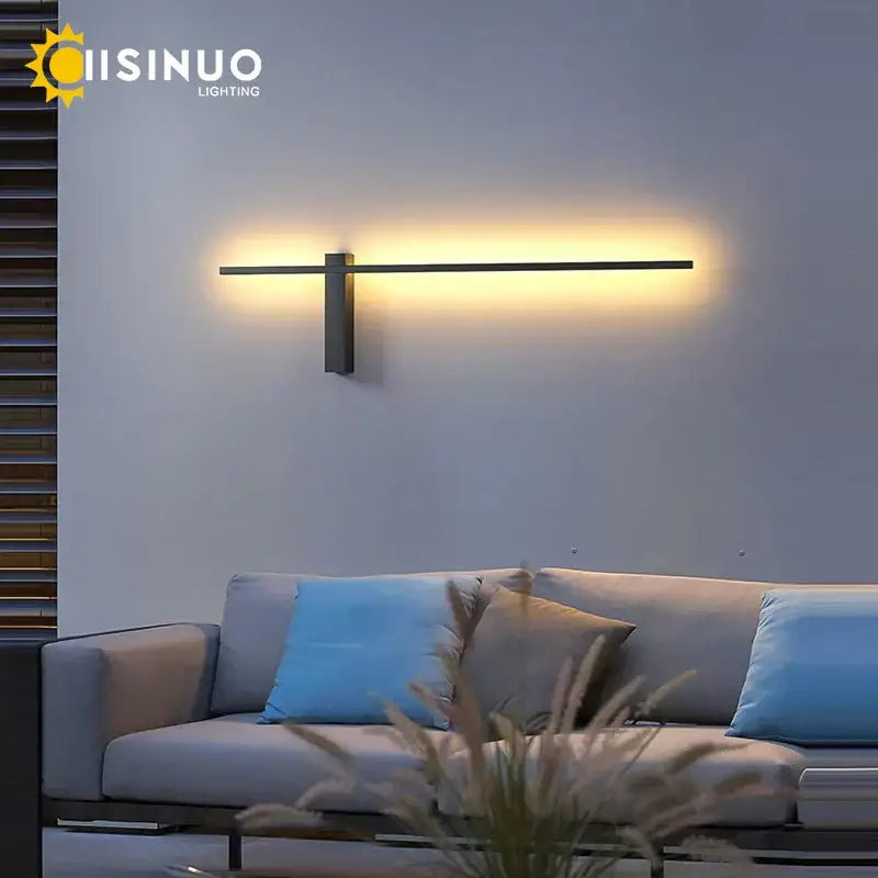 Modern minimalist black aluminum outdoor wall sconce – porch light