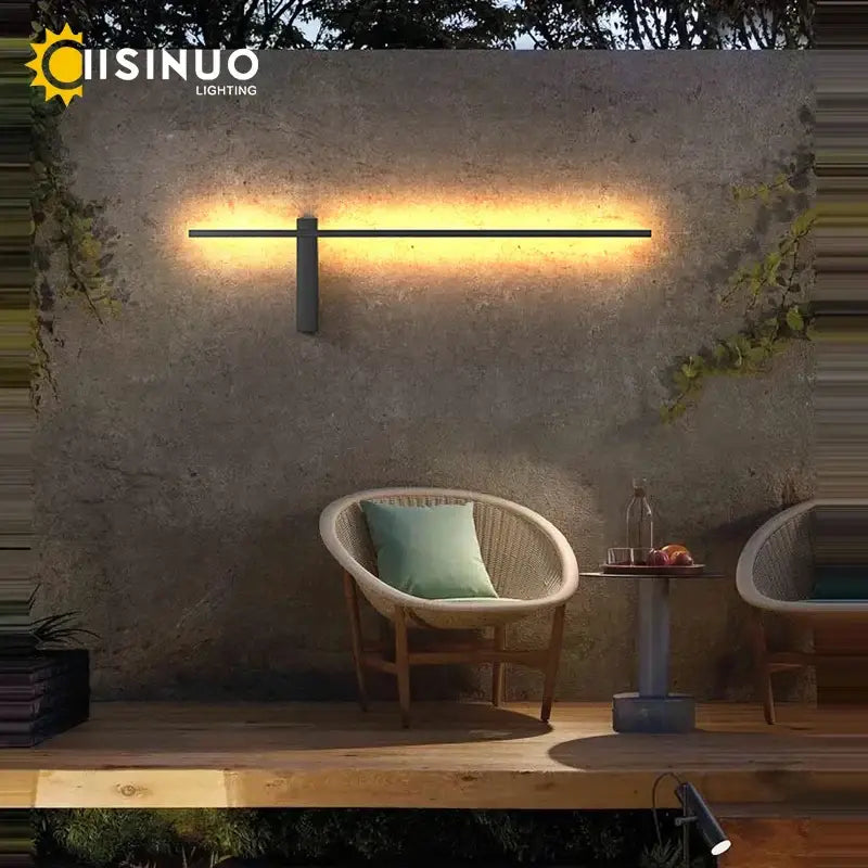 Modern minimalist black aluminum outdoor wall sconce – porch light