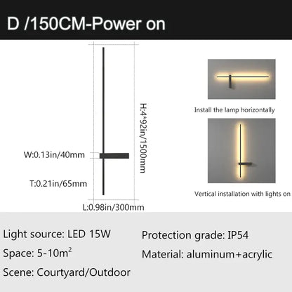 Modern minimalist black aluminum outdoor wall sconce – porch light