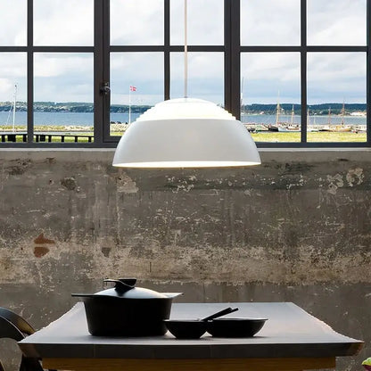 Minimalist white dome aluminum pendant lamp for dining room kitchen
