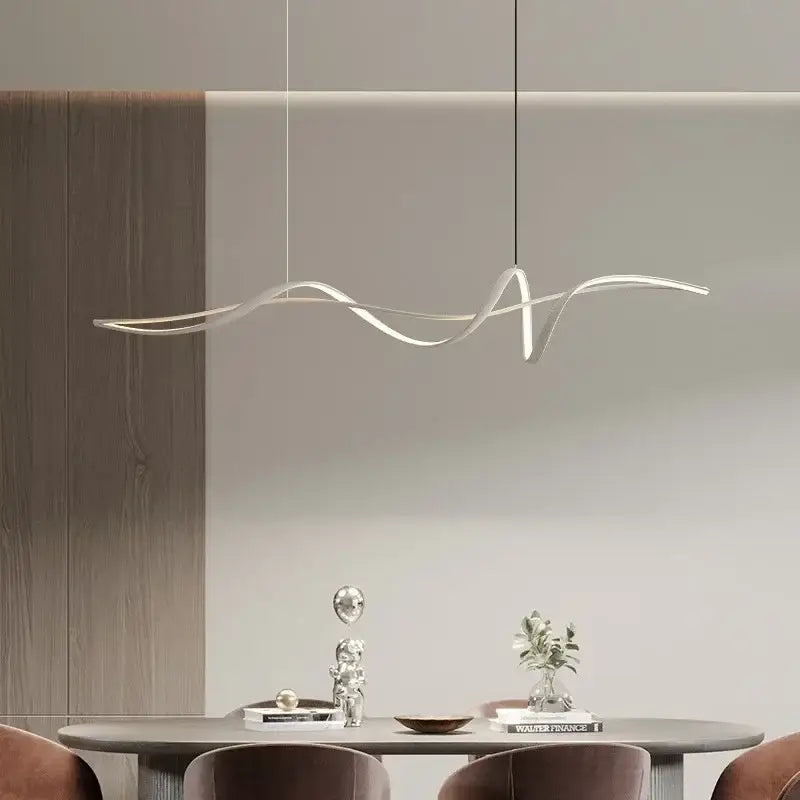 Modern black & white aluminum pendant light for dining room