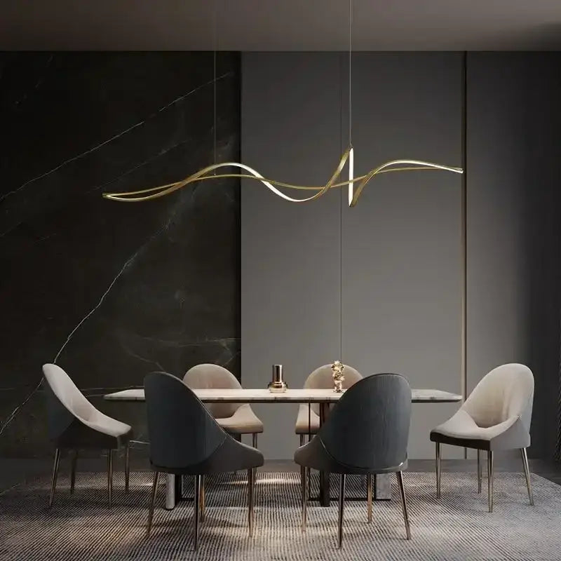 Modern black & white aluminum pendant light for dining room