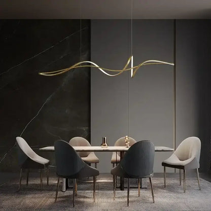 Modern black & white aluminum pendant light for dining room