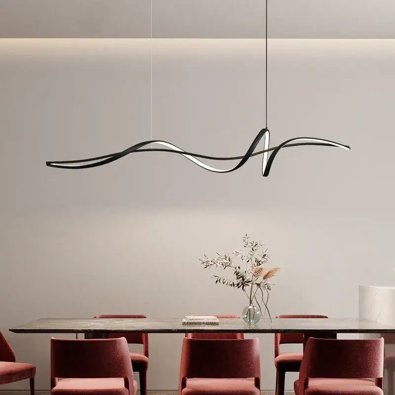 Modern black & white aluminum pendant light for dining room