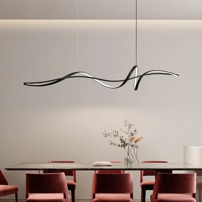 Modern black & white aluminum pendant light for dining room
