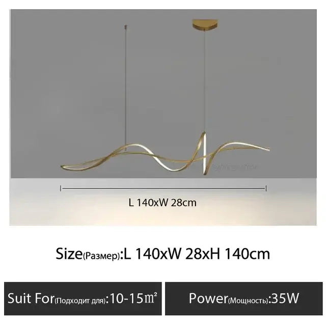 Modern black & white aluminum pendant light for dining room