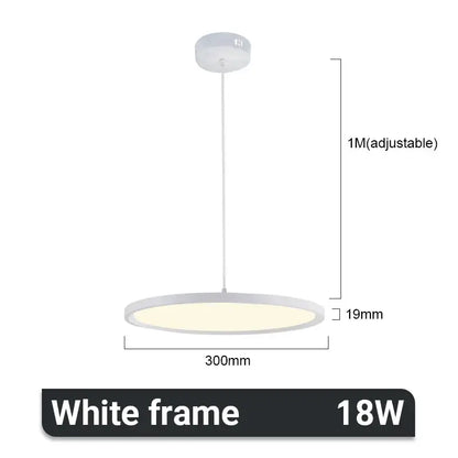 Minimalist black & white aluminum pendant light dining room led ring