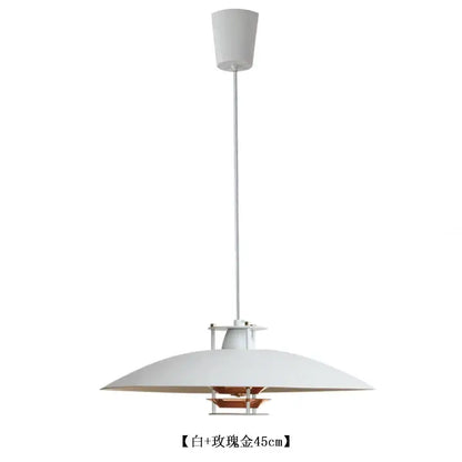 Modern white & copper aluminum pendant lights for kitchen island