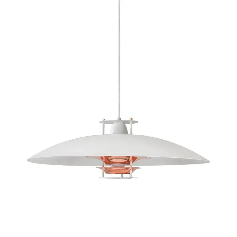 Modern white & copper aluminum pendant lights for kitchen island