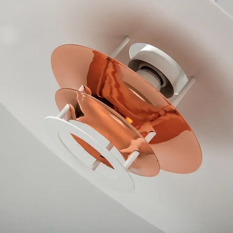 Modern white & copper aluminum pendant lights for kitchen island