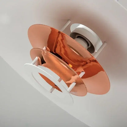 Modern white & copper aluminum pendant lights for kitchen island