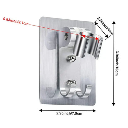 Modern silver aluminum showerhead holder bathroom wall hook