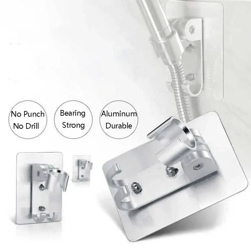 Modern silver aluminum showerhead holder bathroom wall hook