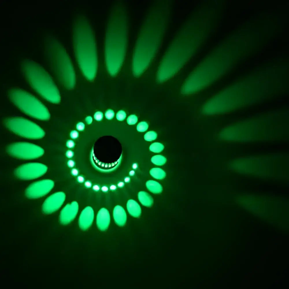 Blue aluminum spiral led wall lamp for bedroom circular light patterns