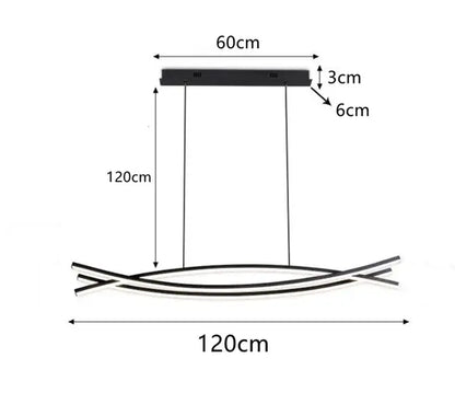 Modern minimalist aluminum suspension led chandelier kitchen light