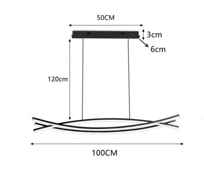 Modern minimalist aluminum suspension led chandelier kitchen light
