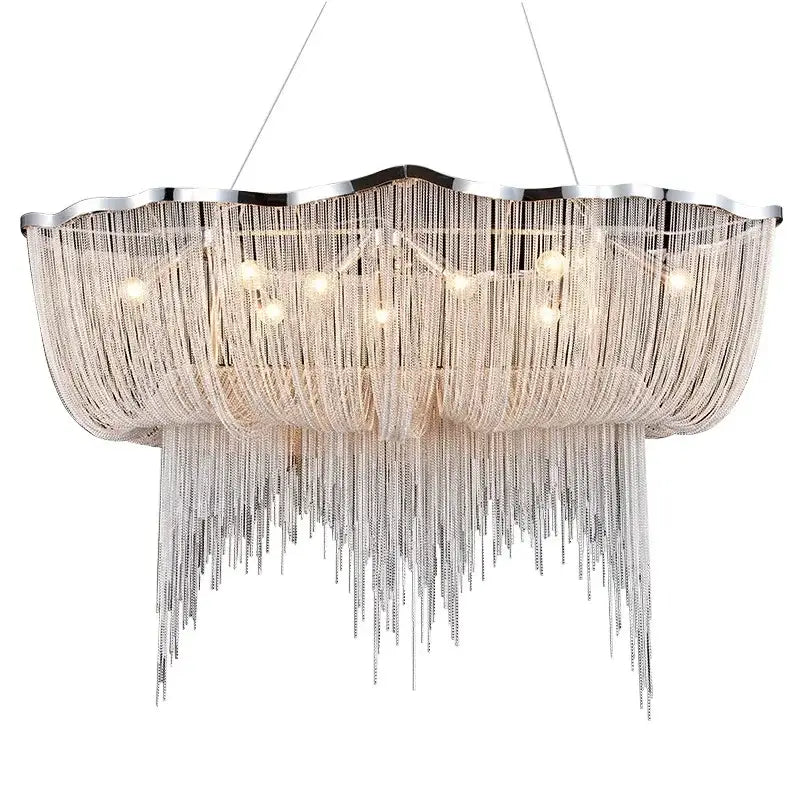 aluminum tassel chandelier living room waterfall pendant light