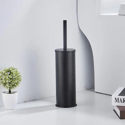 Matte black aluminum toilet brush holder set bathroom hardware