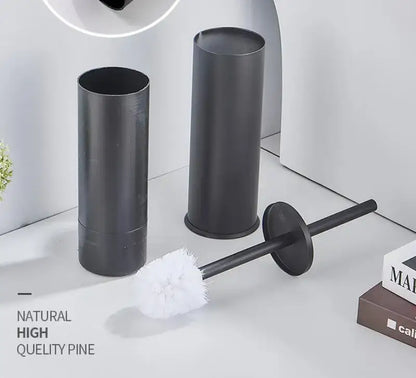 Matte black aluminum toilet brush holder set bathroom hardware