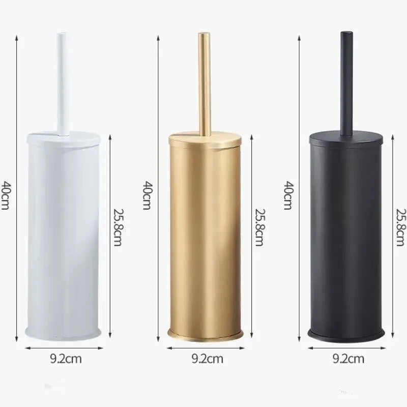 Matte black aluminum toilet brush holder set bathroom hardware