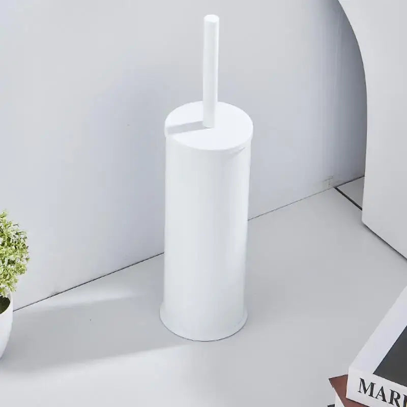 Matte black aluminum toilet brush holder set bathroom hardware