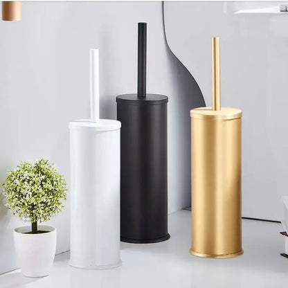 Matte black aluminum toilet brush holder set bathroom hardware