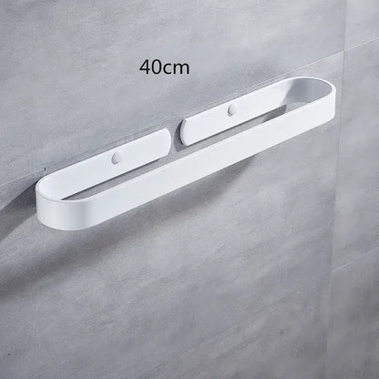 Modern matte black aluminum towel holder bathroom wall rack