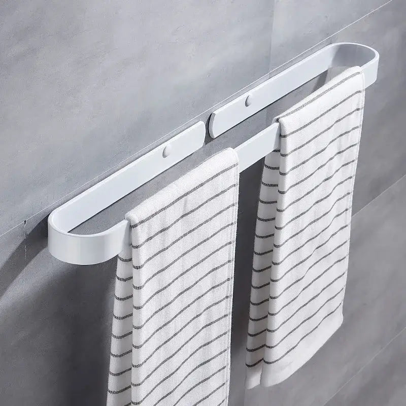 Modern matte black aluminum towel holder bathroom wall rack