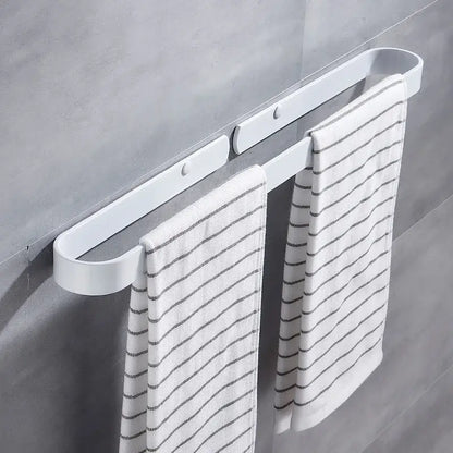 Modern matte black aluminum towel holder bathroom wall rack