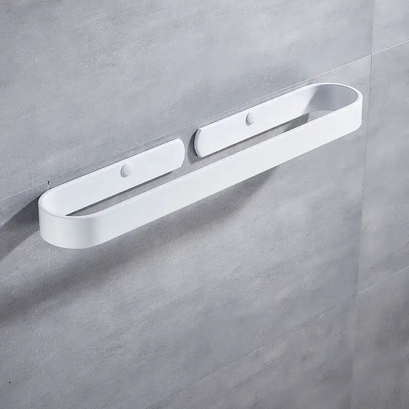 Modern matte black aluminum towel holder bathroom wall rack