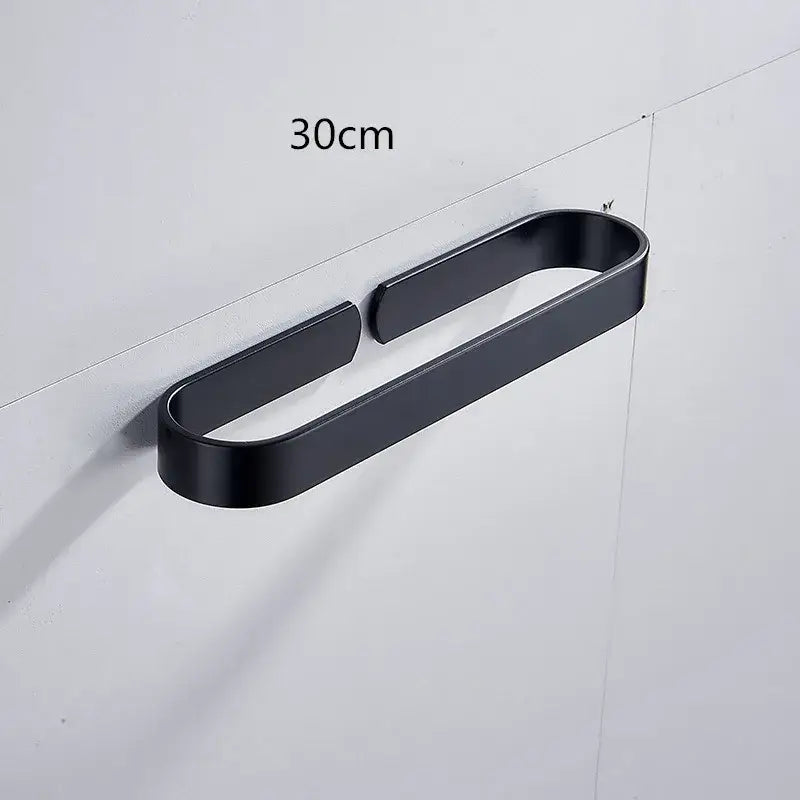 Modern matte black aluminum towel holder bathroom wall rack