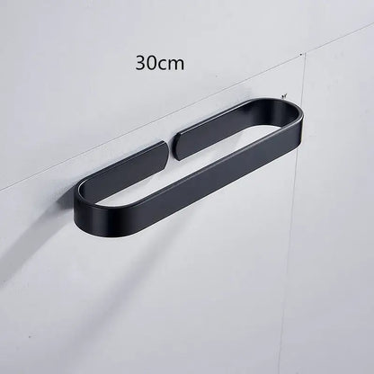 Modern matte black aluminum towel holder bathroom wall rack