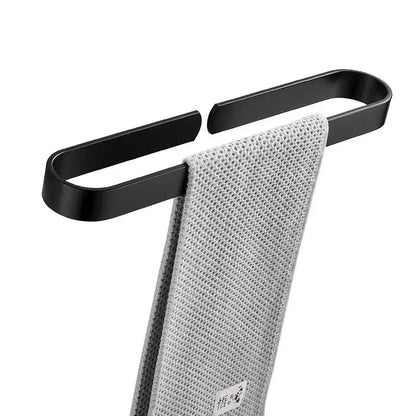 Modern matte black aluminum towel holder bathroom wall rack
