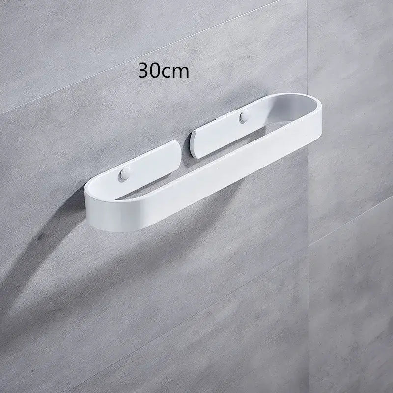 Modern matte black aluminum towel holder bathroom wall rack