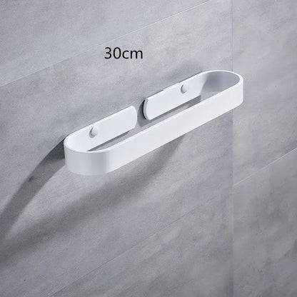 Modern matte black aluminum towel holder bathroom wall rack