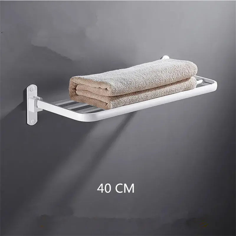 Modern movable aluminum towel rack black & white bathroom holder