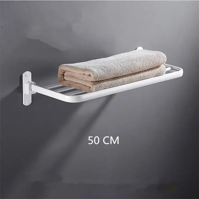 Modern movable aluminum towel rack black & white bathroom holder