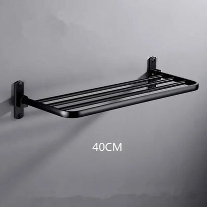 Modern movable aluminum towel rack black & white bathroom holder